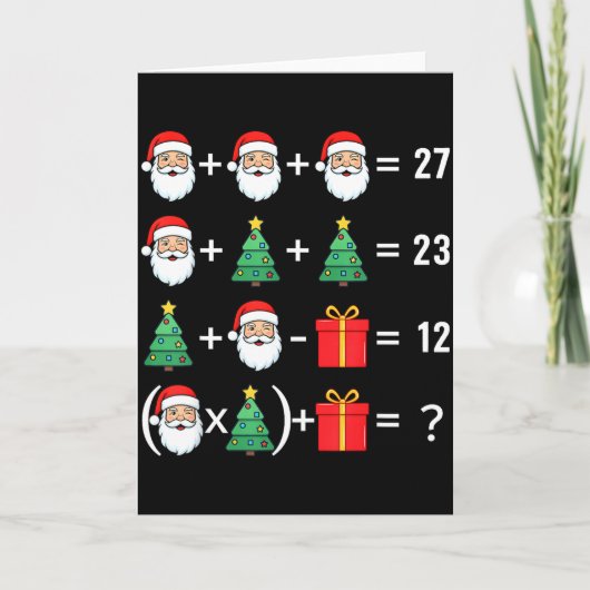 楽しい67サンタツリーユーモア数学教師クリスマスXmas カード (正面)
