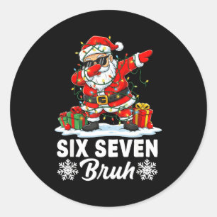楽しい67ブルー クリスマス 6 7 シックス セブン ブルー メーム Xmas ラウンドシール