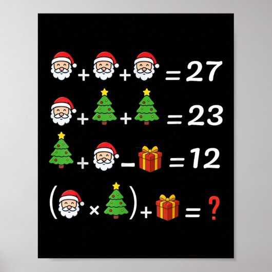 楽しい67ミームクリスマス数学教師サンタシックスセブン ポスター (正面)