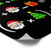 楽しい67ミームクリスマス数学教師サンタシックスセブン ポスター (角)