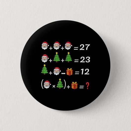 楽しい67ミームクリスマス数学教師サンタシックスセブン 缶バッジ (正面)