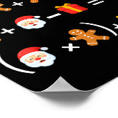 楽しい67ミームクリスマス数学教師サンタ6七 ポスター (角)