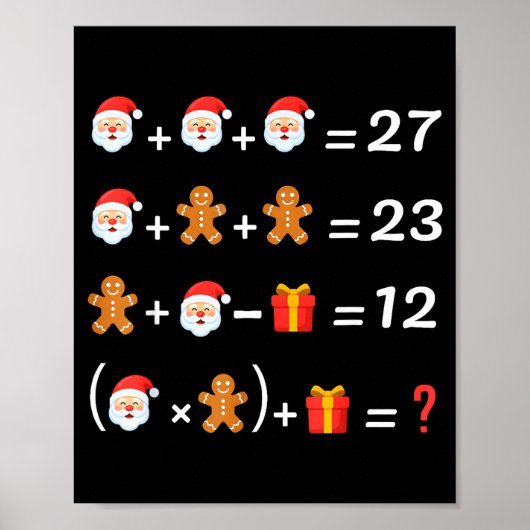 楽しい67ミームクリスマス数学教師サンタ6七 ポスター (正面)