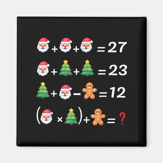 楽しい67ミームクリスマス数学教師サンタ6七 マグネット (正面)