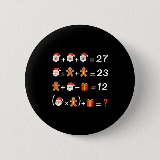 楽しい67ミームクリスマス数学教師サンタ6七 缶バッジ (正面)