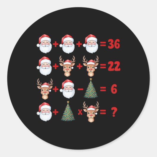 楽しい67ミームクリスマス数学教師サンタ6 7 ラウンドシール (正面)