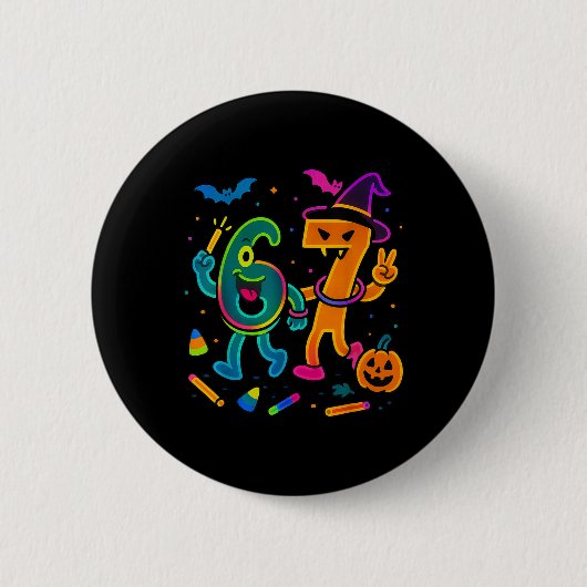 楽しい67ミームグロウスタイルハロウィン67 缶バッジ (正面)