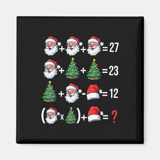楽しい67ミームサンタ数学教師クリスマスパジャマ マグネット (正面)