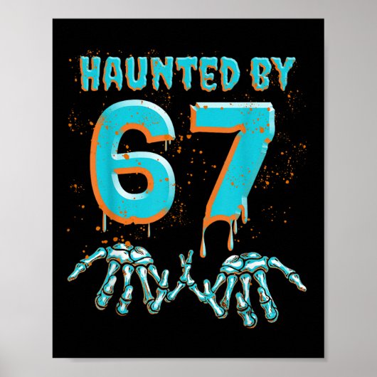 楽しい67ミームハロウィンスケルトンの手の幽霊 ポスター (正面)