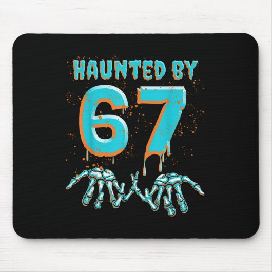 楽しい67ミームハロウィンスケルトンの手の幽霊 マウスパッド (正面)