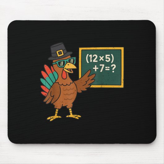 楽しい67ミーム七面鳥数学教師感謝祭マット マウスパッド (正面)
