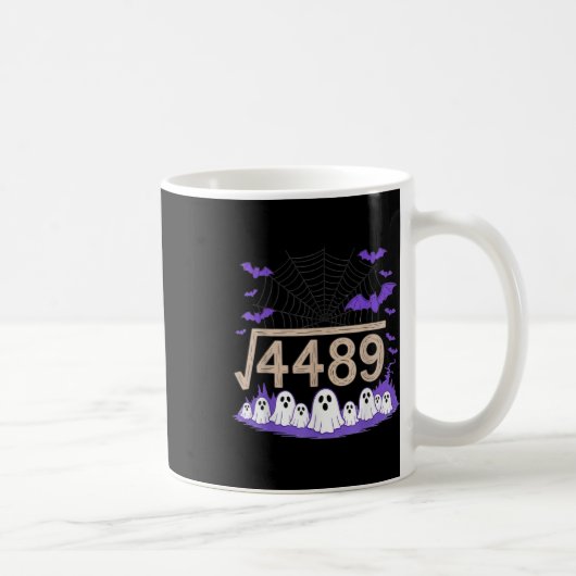 楽しい67ミーム数学教師67ハロウィンスクエアロ コーヒーマグカップ (右)