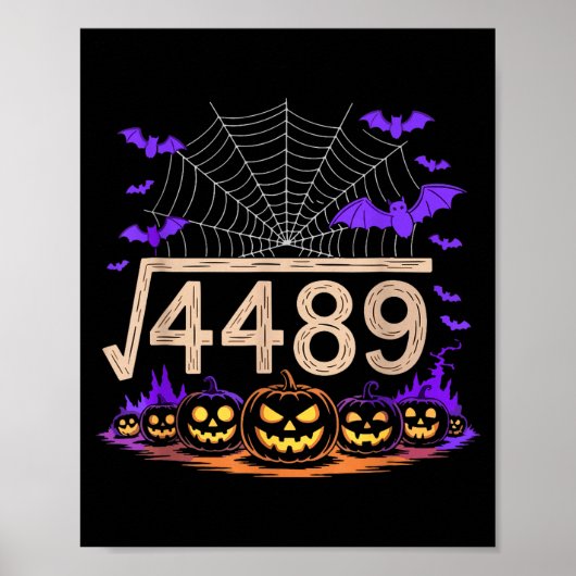 楽しい67ミーム数学教師67ハロウィンスクエアロ ポスター (正面)
