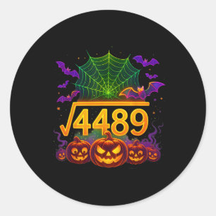 楽しい67ミーム数学教師67ハロウィンスクエアロ ラウンドシール
