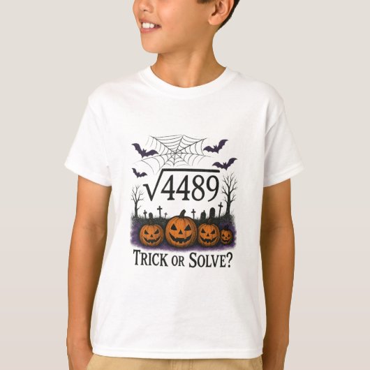 楽しい67ミーム数学教師67ハロウィンスクエアロ Tシャツ (正面)