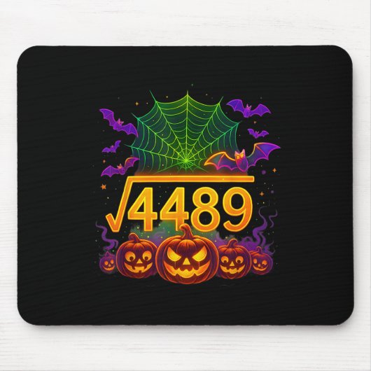 楽しい67ミーム数学教師67ハロウィン平方根スクエア マウスパッド (正面)