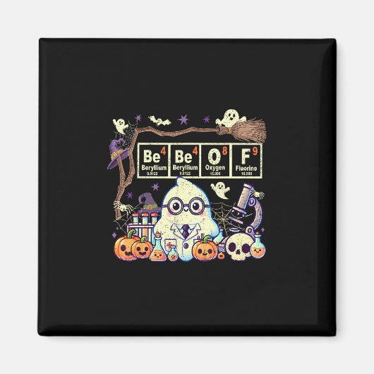 楽しい67ミーム数学教師67ハロウィン平方根スクエア マグネット (正面)
