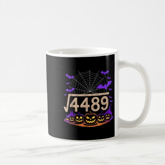 楽しい67ミーム数学教師67ハロウィン平方根 コーヒーマグカップ (右)