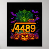 楽しい67ミーム数学教師67ハロウィン平方根 ポスター (正面)
