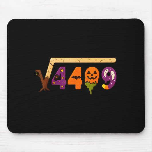 楽しい67ミーム数学教師67ハロウィン平方根 マウスパッド (正面)