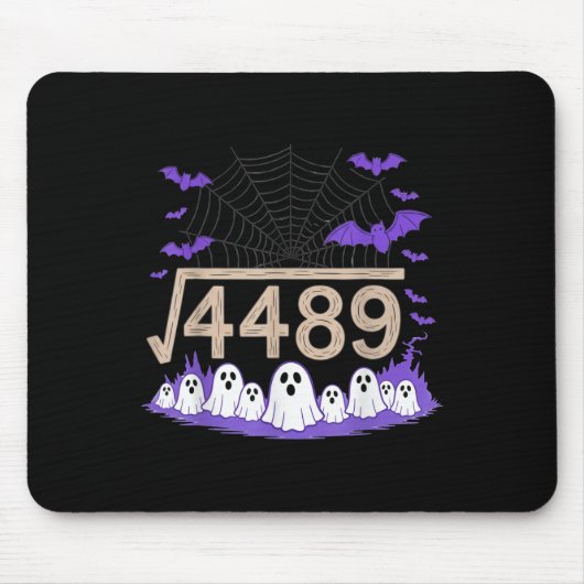 楽しい67ミーム数学教師67ハロウィン平方根 マウスパッド (正面)