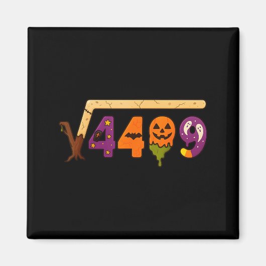 楽しい67ミーム数学教師67ハロウィン平方根 マグネット (正面)