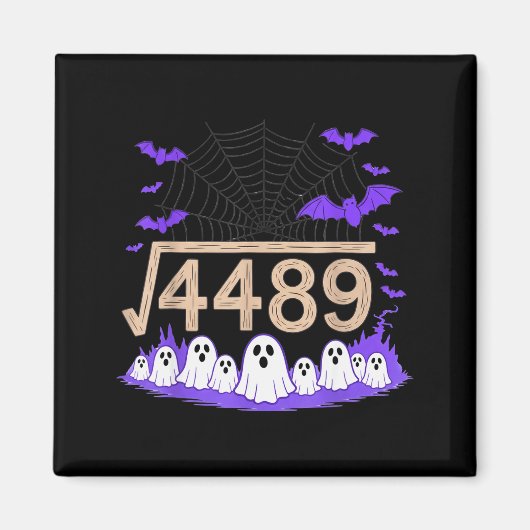 楽しい67ミーム数学教師67ハロウィン平方根 マグネット (正面)