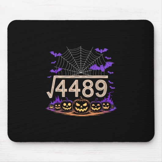 楽しい67ミーム数学教師67ハロウィン平方根T マウスパッド (正面)