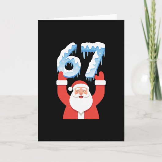 楽しい67ミーム父クリスマス冬雪氷 カード (正面)
