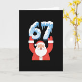 楽しい67ミーム父クリスマス冬雪氷 カード (黄色い花)