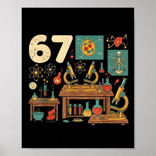 楽しい67ミーム科学教師生徒六七男性 ポスター (正面)