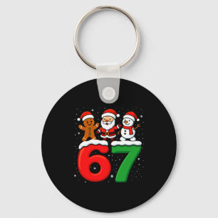 楽しい67ミーム クリスマス シックス セブン サンタ スノーマン クリスマス キーホルダー