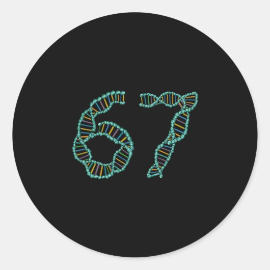 楽しい67数字ミームDNA複製分子科学 ラウンドシール (正面)