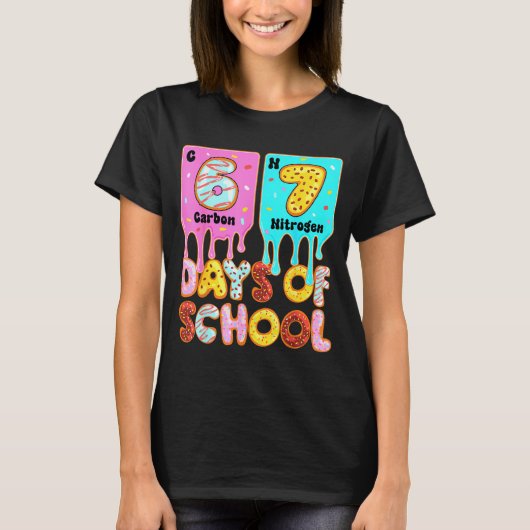 楽しい67日間の学校のミーム周期表ドリップG Tシャツ (正面)