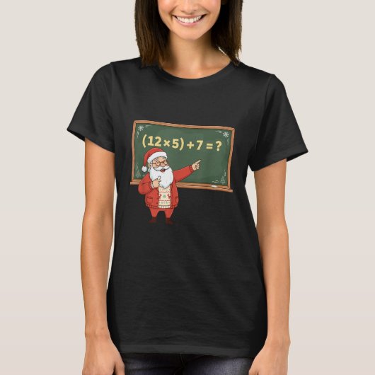 楽しい67 数学教師 クリスマス メーム エク Tシャツ (正面)
