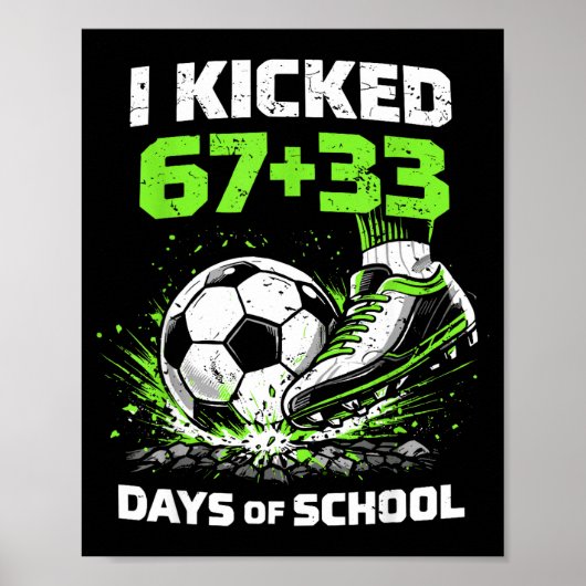 楽しい67+33日学校の少年100日サッカーP ポスター (正面)