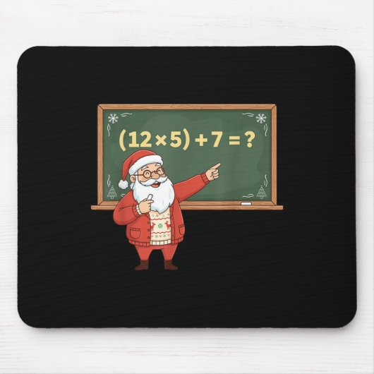 楽しい67 6 7 数学教師クリスマスミームイコール マウスパッド (正面)