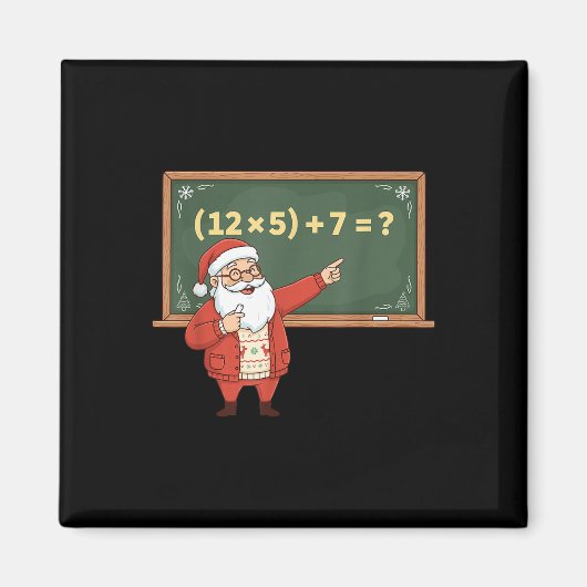 楽しい67 6 7 数学教師 クリスマス メーム 等式 マグネット (正面)