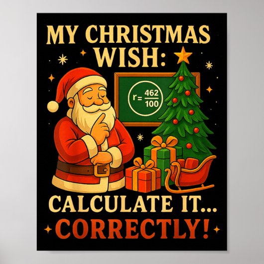 楽しい67Tシャツ クリスマス数学67のミーム – 6 7 先生 ポスター (正面)
