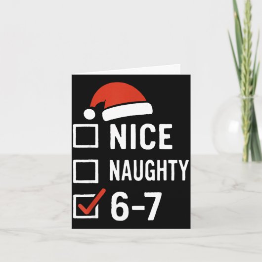 楽しい6-7ミームいい子悪い子クリスマス、6 7 C カード (正面)