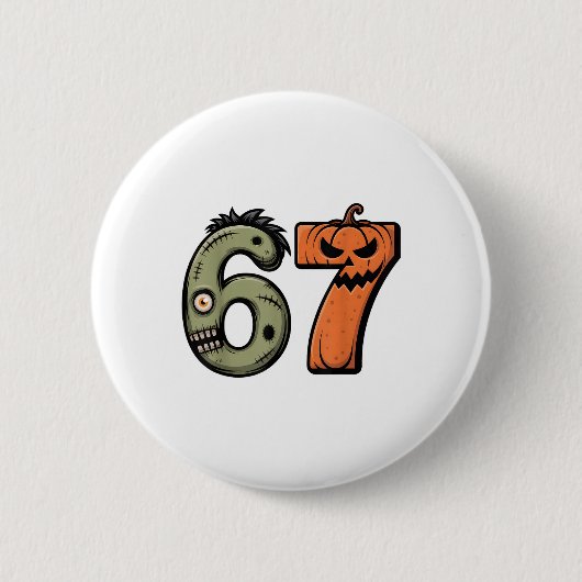 楽しい6 7 ハロウィンコスチューム ミーム 67 ハロウィン _2 缶バッジ (正面)