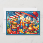 楽しい7月4日 赤白青 招待状 (裏面)