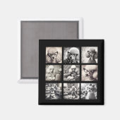 楽しい9枚のフォトコラージュ写真 マグネット (正面/裏面)