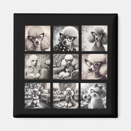 楽しい9枚のフォトコラージュ写真 マグネット (正面)