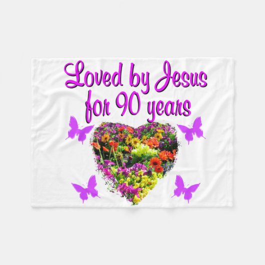 楽しい90歳 フリースブランケット (正面(横))