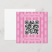 楽しい＆おしゃれなピンクプレッツェルQRコード 招待状 (正面/裏面)
