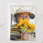 楽しい おしゃれな写真雑誌 99歳の誕生日 招待状 (正面)