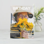 楽しい おしゃれな写真雑誌 99歳の誕生日 招待状 (スタンド正面)