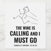 楽しい＆おしゃれな黒ワインは呼んでいる ワインボトルラベル ワインラベル (シングルラベル)