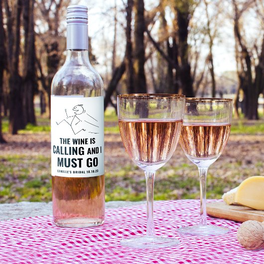 楽しい＆おしゃれな黒ワインは呼んでいる ワインボトルラベル ワインラベル